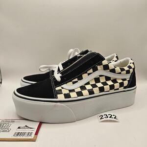 VANS MEN'S 8.5 OLD SKOOL STACKED PLATFORM CHECKERBOARD CLASSIC SNEAKERS NWOB